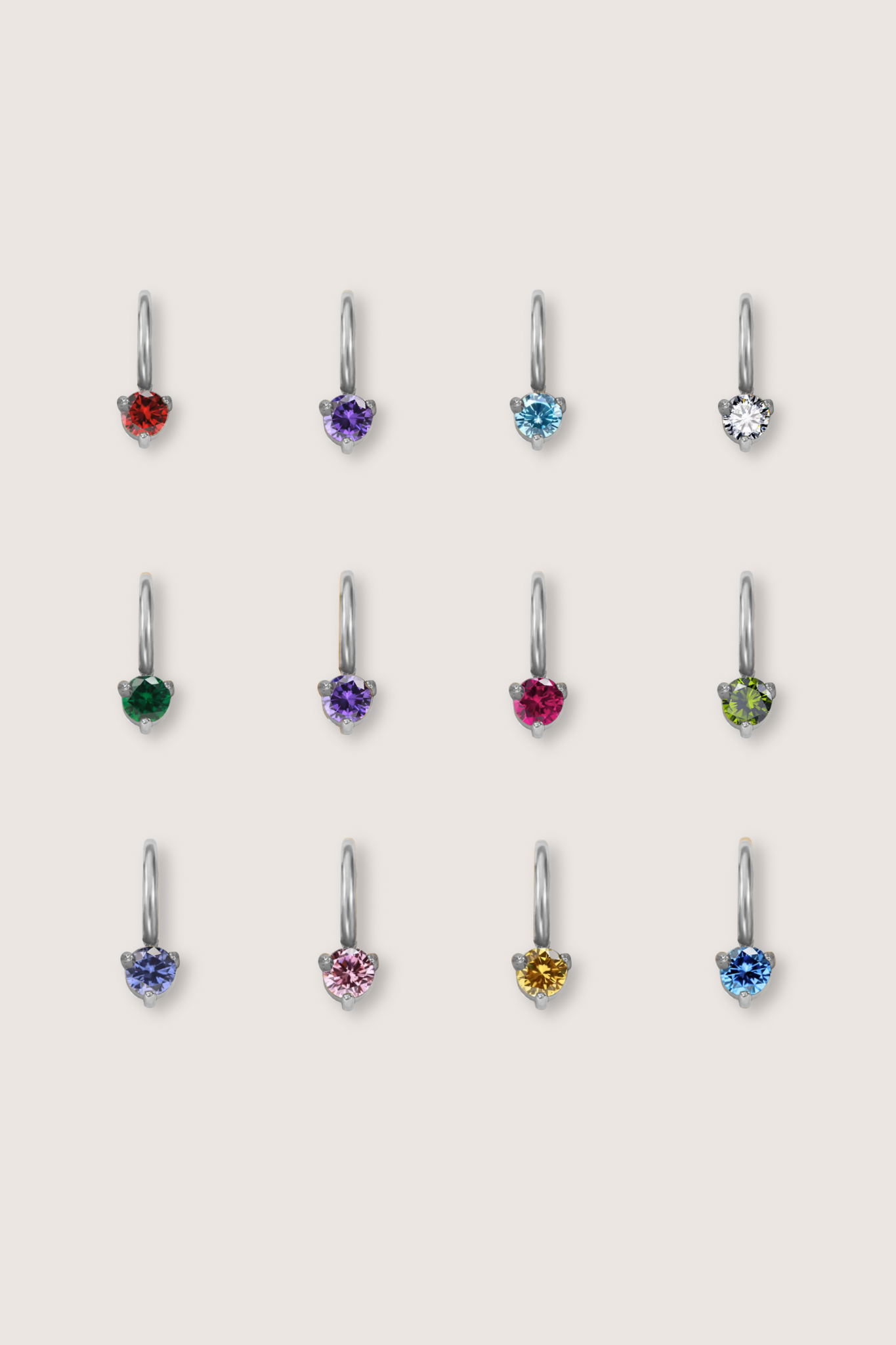 Tiny Round Birthstone Charm