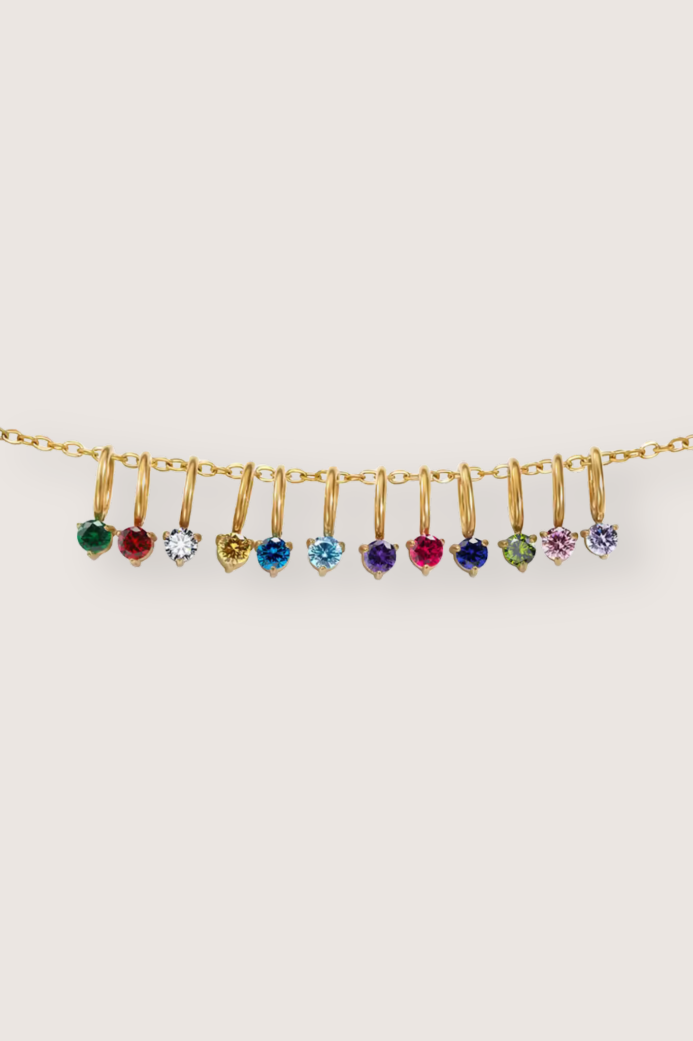 Tiny Round Birthstone Charm