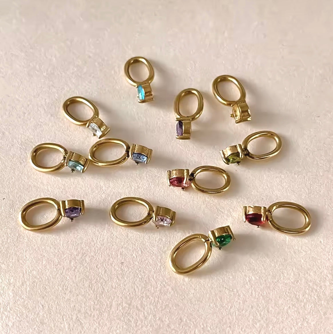 Tiny Round Birthstone Charm