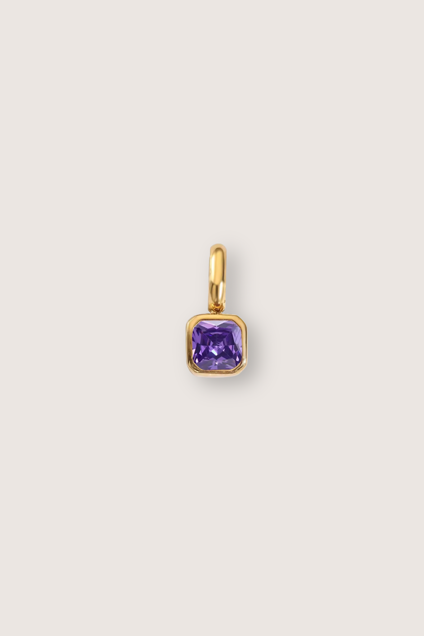 Square Birthstone Charm