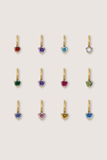 Tiny Round Birthstone Charm