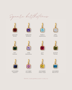 Square Birthstone Charm