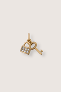 Crystal Padlock & Key Charm