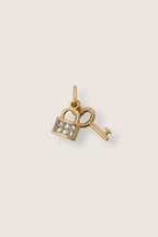 Crystal Padlock & Key Charm