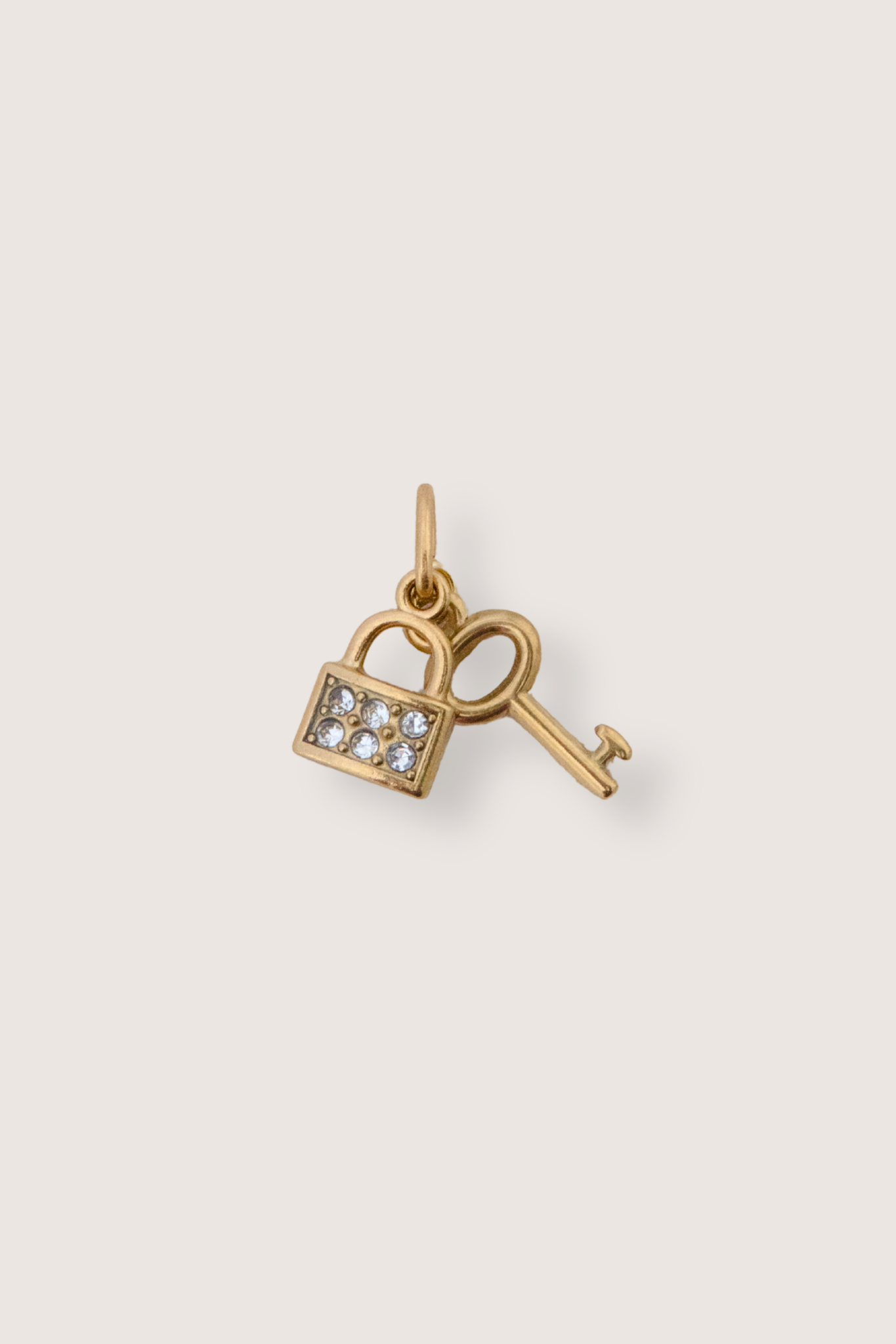Crystal Padlock & Key Charm
