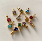Square Birthstone Charm