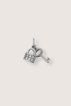 Crystal Padlock & Key Charm
